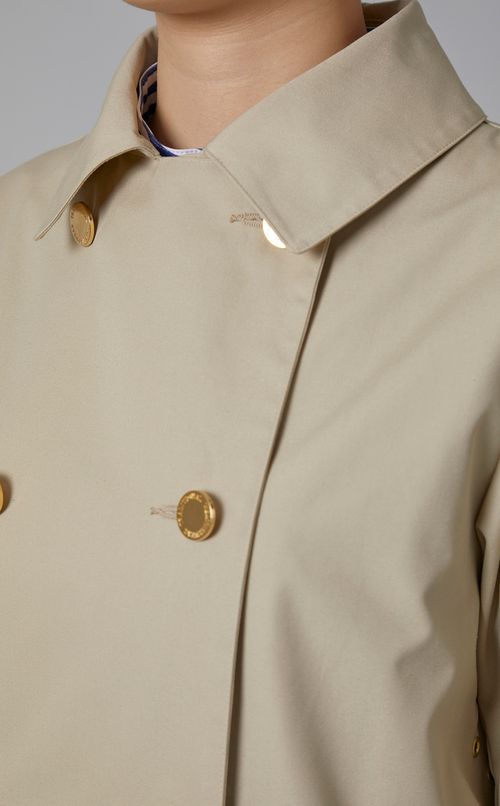 ゴールドダブルボタンミディコート