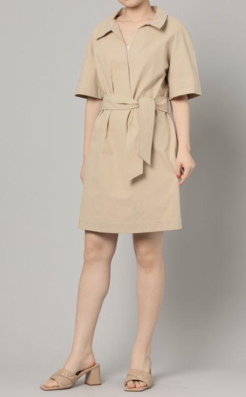 スキッパーベルテッドシャツワンピース