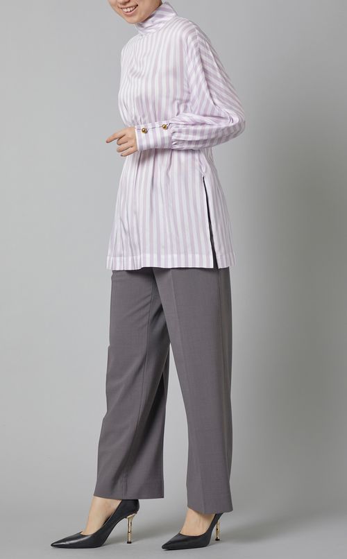 ストライプフレアフィットチュニック