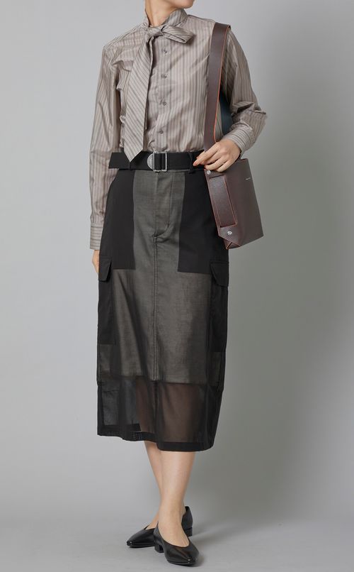 ストライプボウタイシャツ