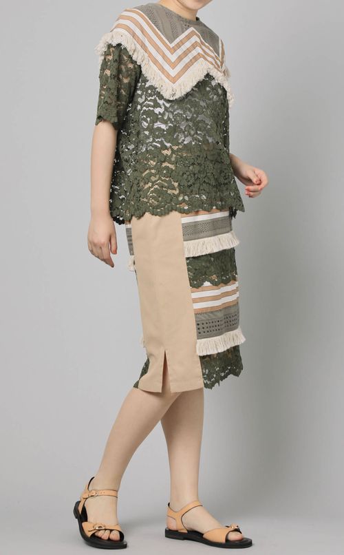 レース切替タイトスカート