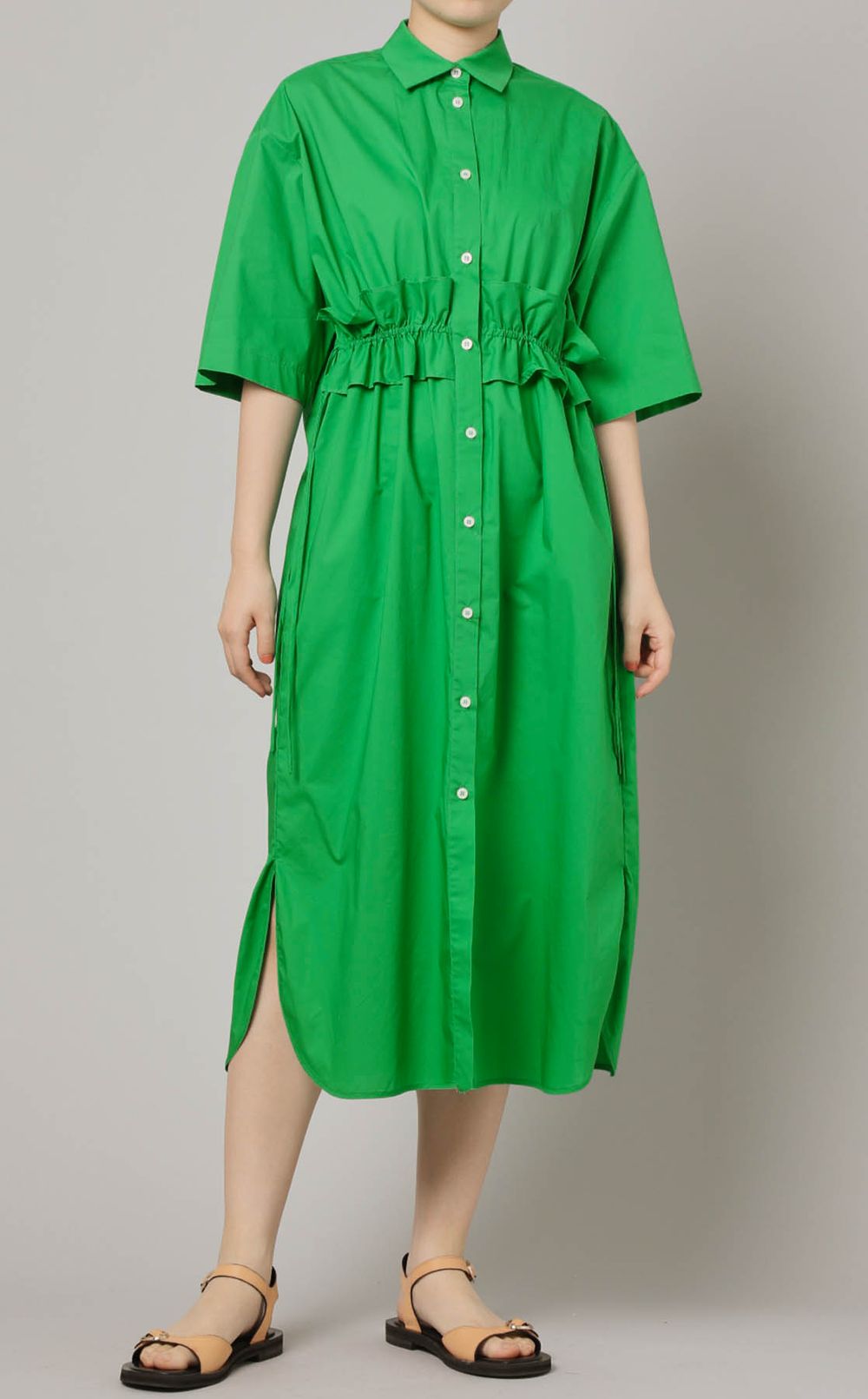 ワンピース Msgm Dress With Drape MSGM|ウエストギャザーシャツワンピース