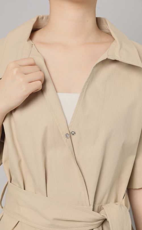 スキッパーベルテッドシャツワンピース