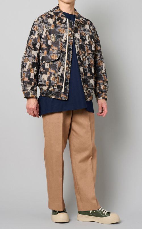 アブストラクトジャカードブルゾン