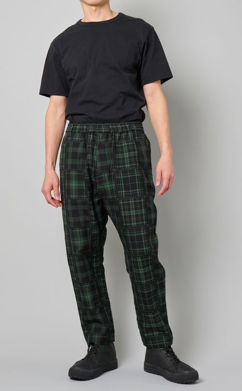 チェックジャガードテーパードパンツ