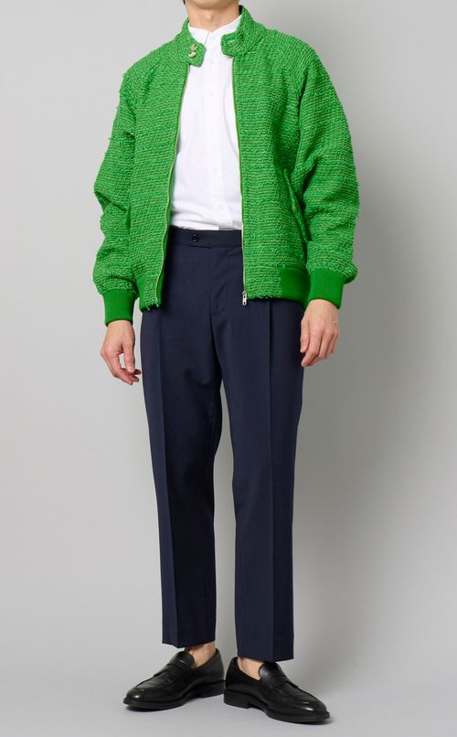 ソリッドツイードブルゾン