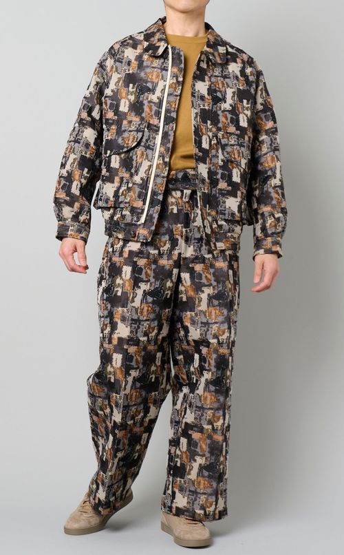 アブストラクトジャカードブルゾン