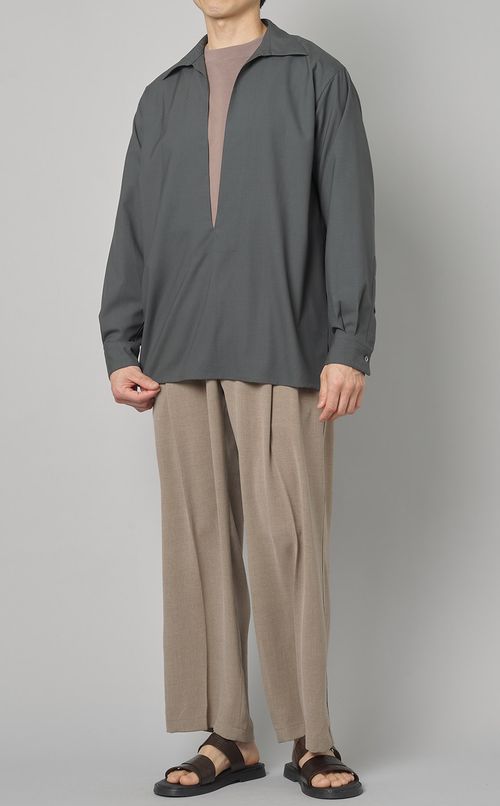 サイドベルトワイドトラウザーズ