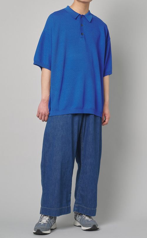 サシコ柄織ニットポロ