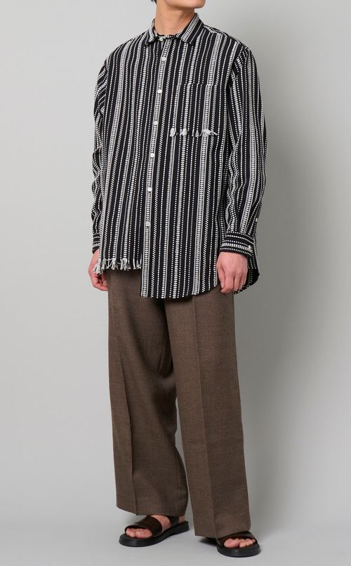 ドビーストライプアシンメトリーシャツ