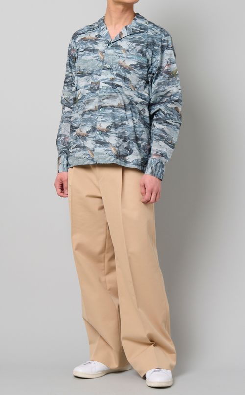 シャークプリントオープンシャツ