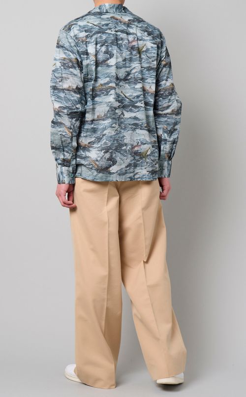 シャークプリントオープンシャツ