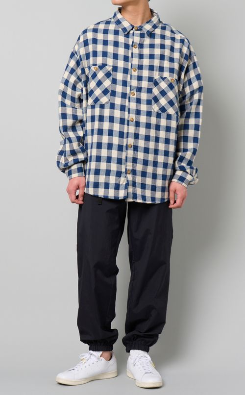 コットンリネンバギーシャツ