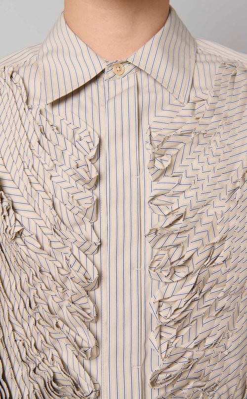 フリルストライプシャツ