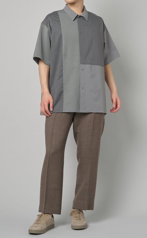 パッチワークショートスリーブシャツ