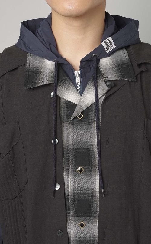 レイヤードデザインシャツ