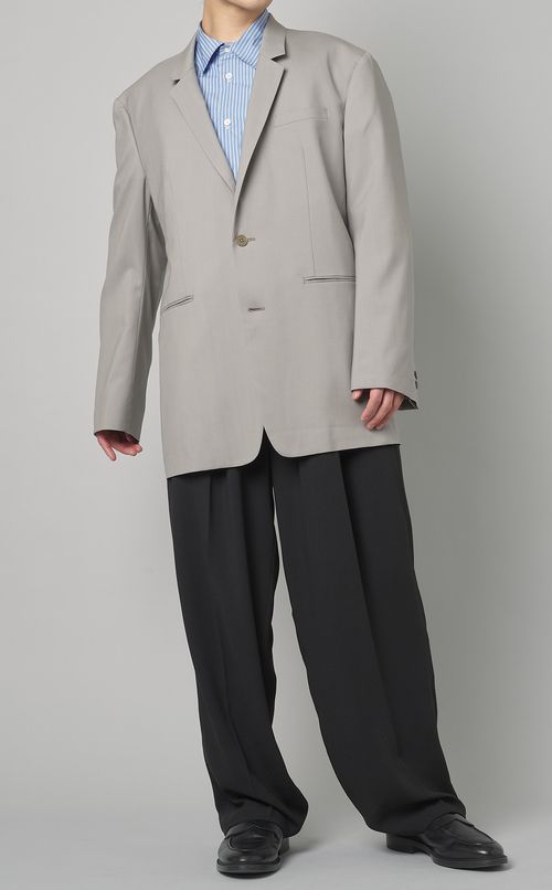 ストライプボックスプリーツシャツ