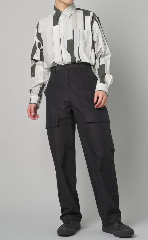 ブロックパターンボックスシャツ