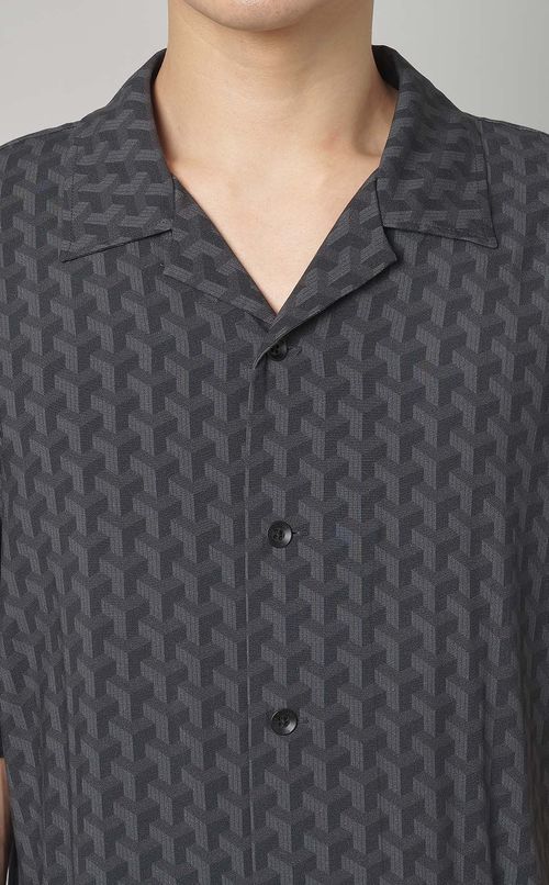 プリントオープンシャツ