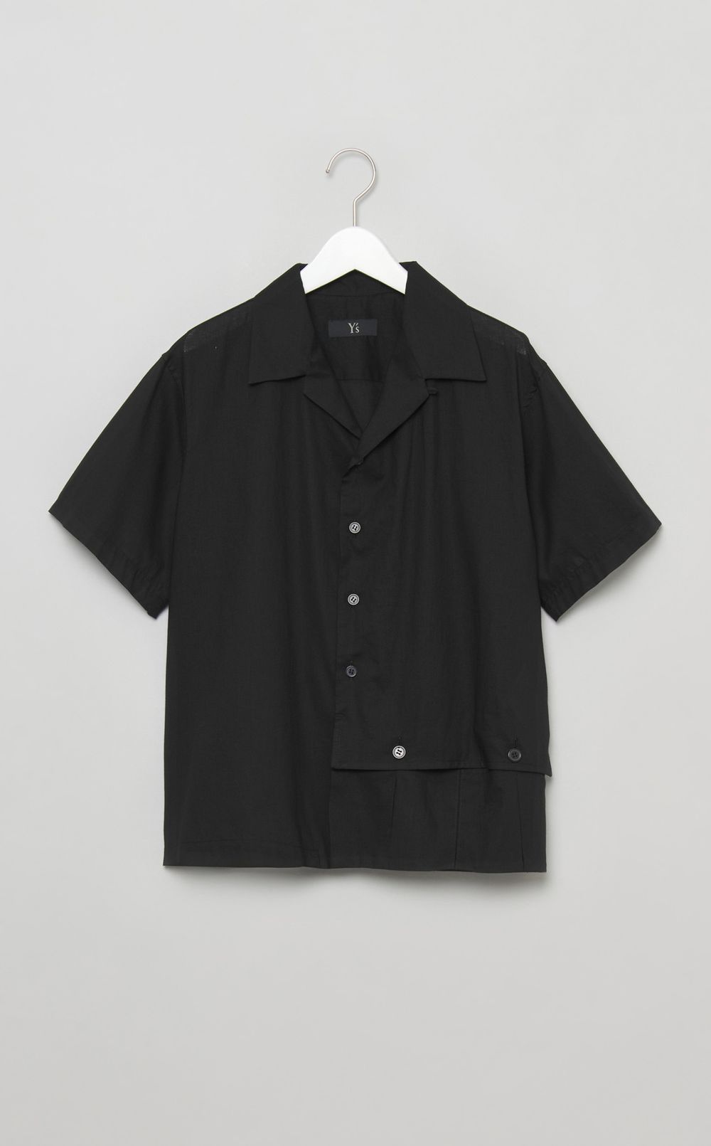 コットンオープンカラー切替シャツ