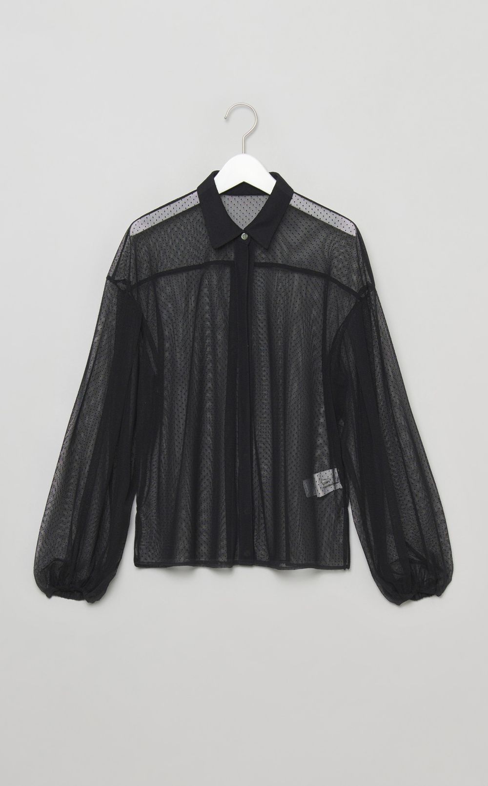 ボリュームスリーブシアーブラウス