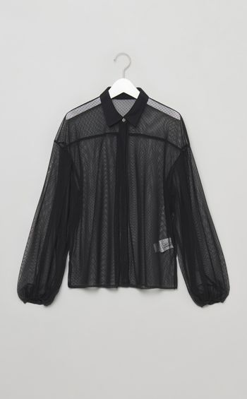 ボリュームスリーブシアーブラウス