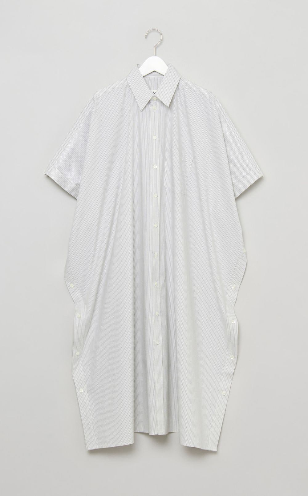 コットンストライプシャツワンピース