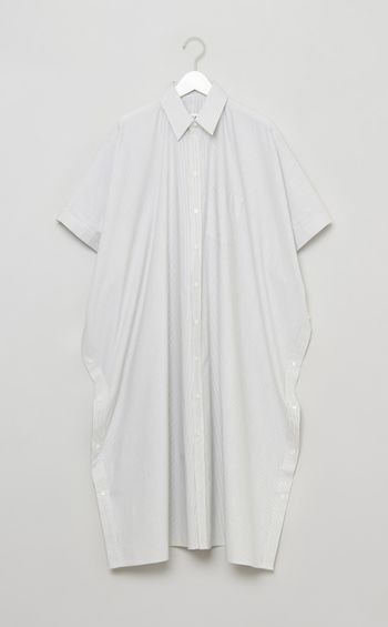 コットンストライプシャツワンピース