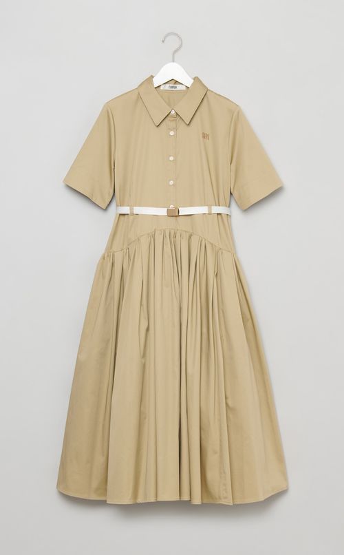 ベルト付きワンピース