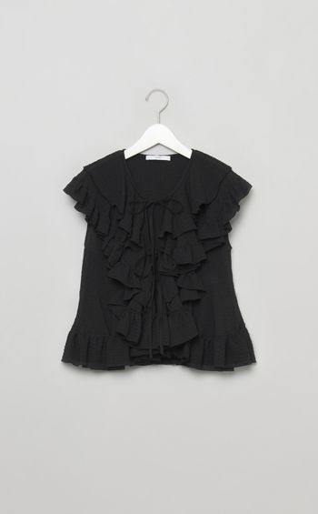 ペプラムフリルブラウス