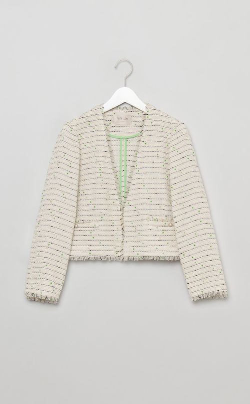 ツイードノーカラージャケット