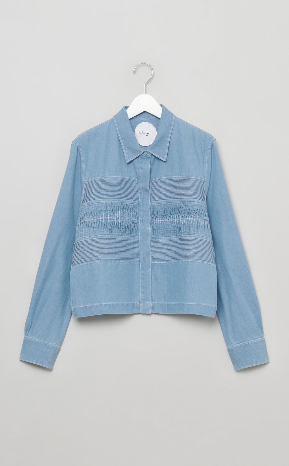 コットンタッククロップドシャツ