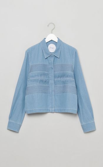 コットンタッククロップドシャツ