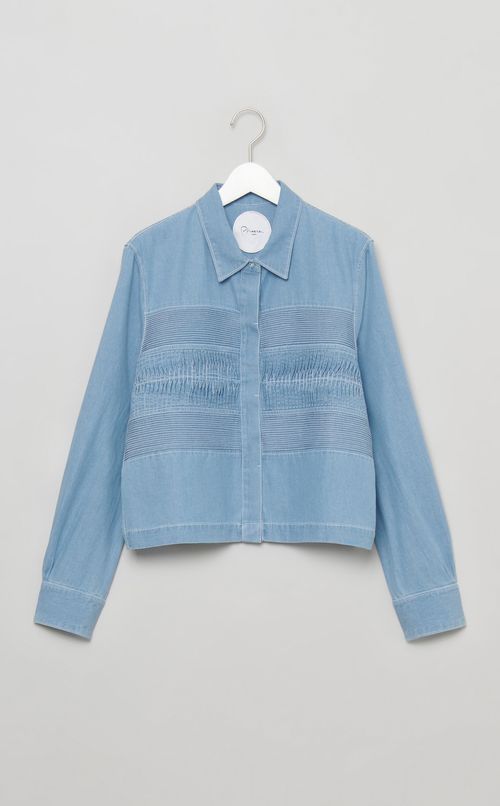 コットンタッククロップドシャツ