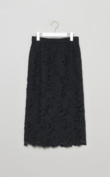 レース Iラインギャザースカート