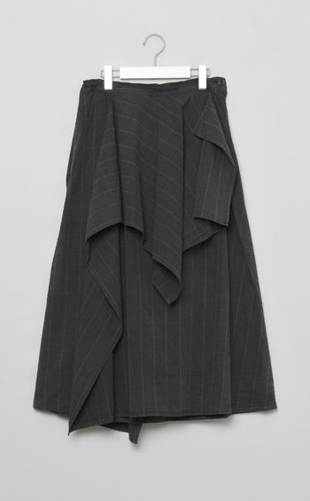 ストライプドレープミディスカート
