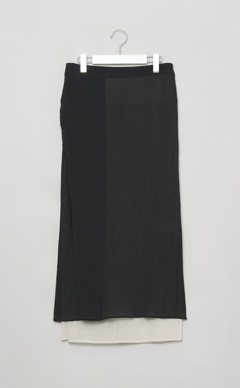 レイヤードラップミディスカート