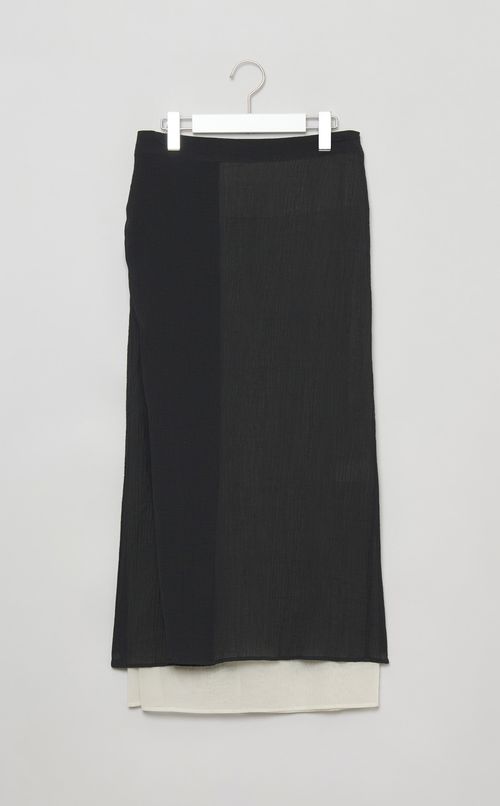 レイヤードラップミディスカート