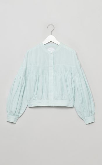 コットンタックギャザーブラウス