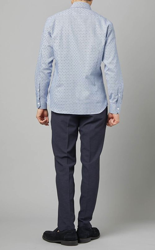 ドビーブルーシャツ