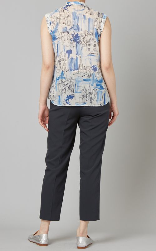 シティスケーププリントブラウス