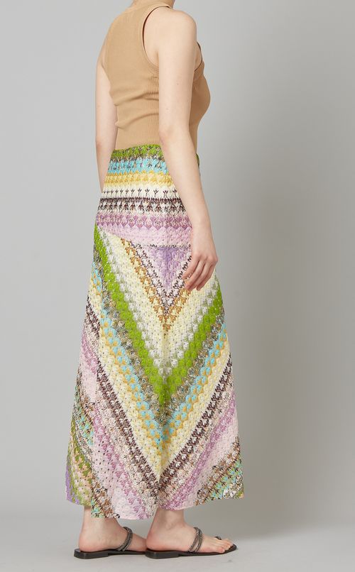 ボヘミアンデザインミディスカート