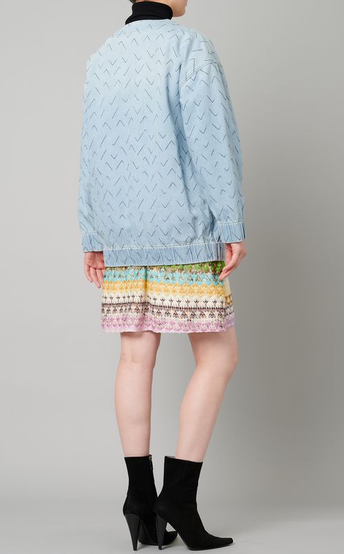 ノーカラーデニムジャケット