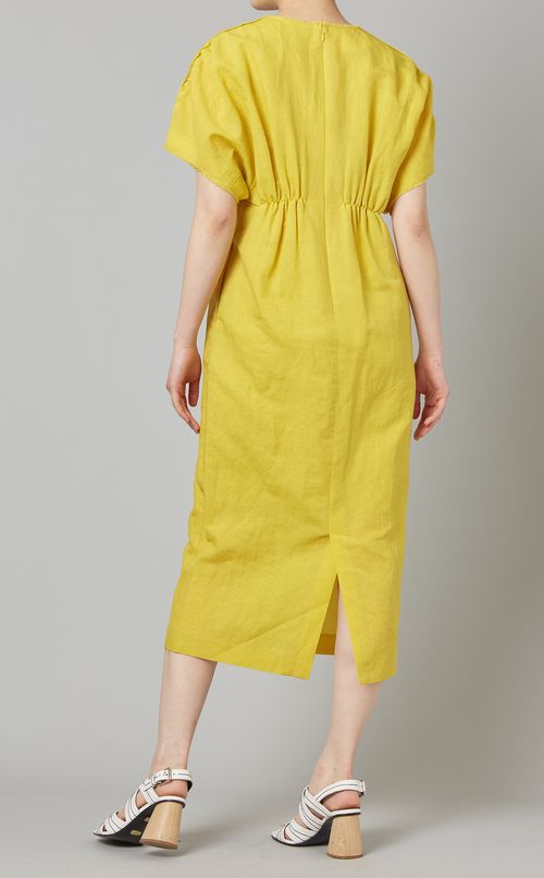 リネンコットンタックワンピース