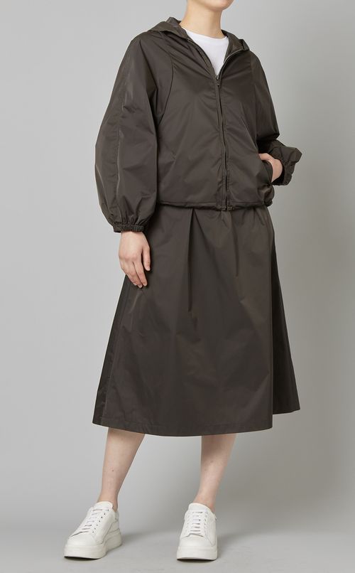 ボリュームスリーブフーディブルゾン