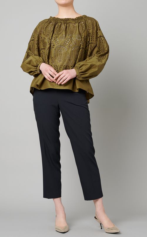 パネルレーススモックブラウス