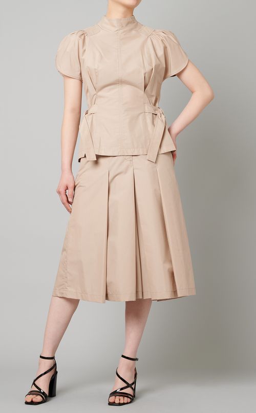 ギャザースリーブサイドタイブラウス