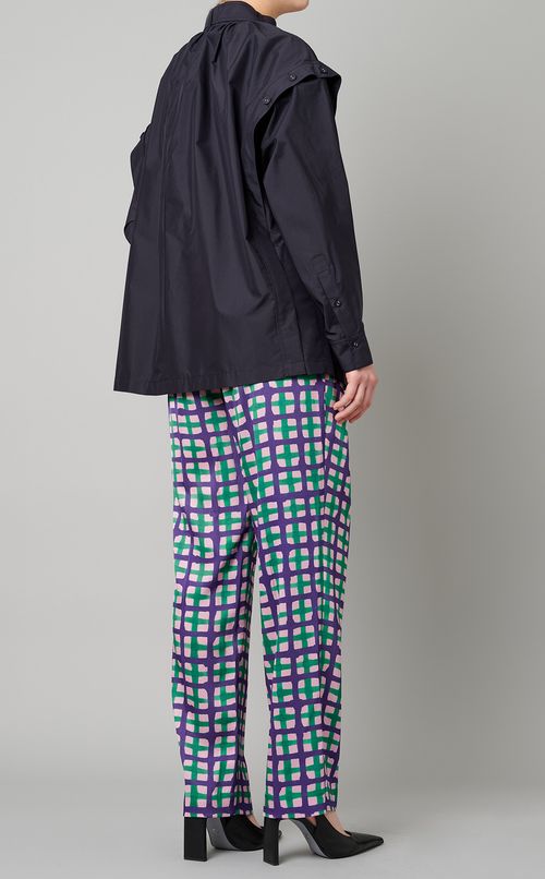 ボウタイ付コットン混シャツ