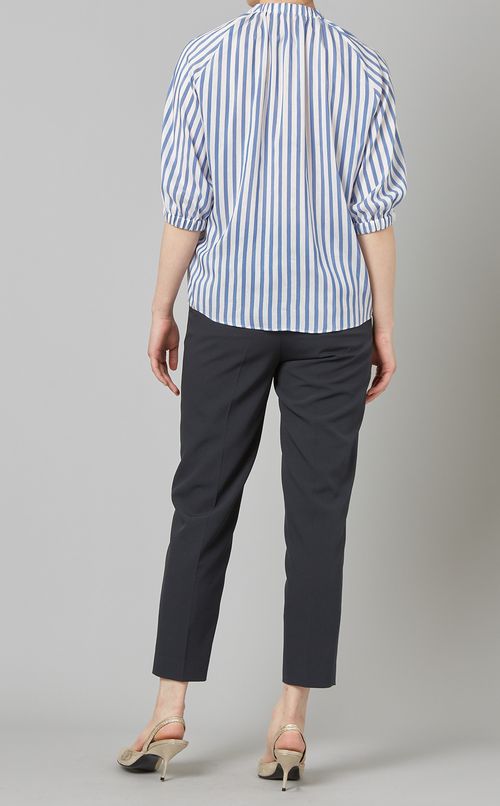 ストライプギャザーブラウス