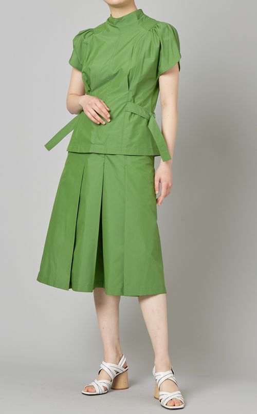 ギャザースリーブサイドタイブラウス